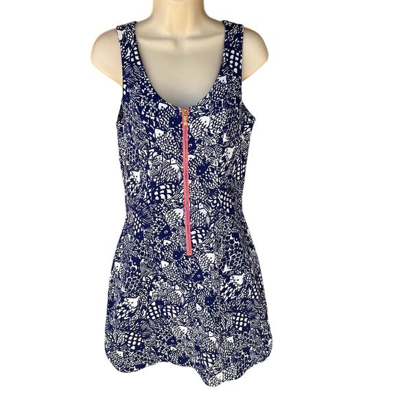 Lilly Pulitzer Koi Pineapple Lace Sleeveless Lined Mini Dress Front Zip Womens 6 - Picture 1 of 11
